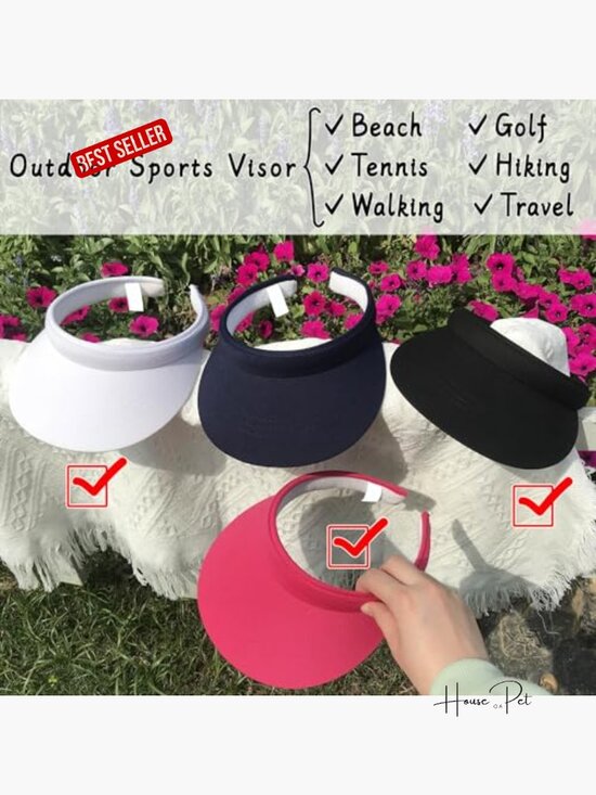 3 Pack Clip On Visors Outdoor Sports Sun Hat Adjustable Lightweight Polyester main image 7